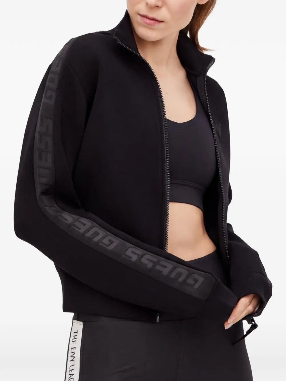 GUESS USA logo zip sweatshirt - Schwarz