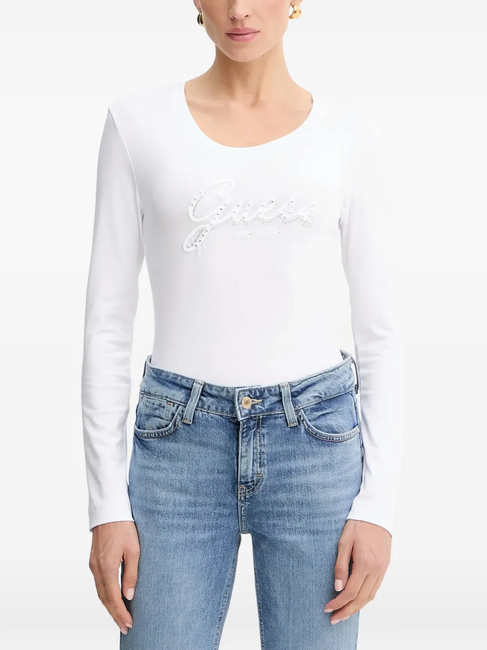 GUESS USA T-shirt a maniche lunghe - Bianco