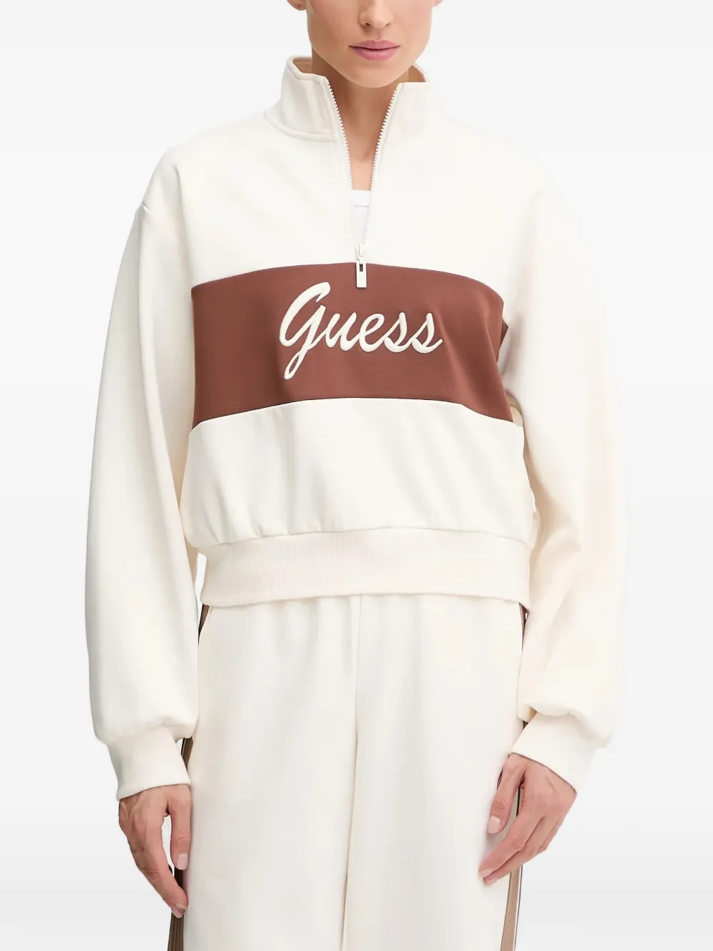 GUESS USA zip colourblock sweatshirt - Toni neutri