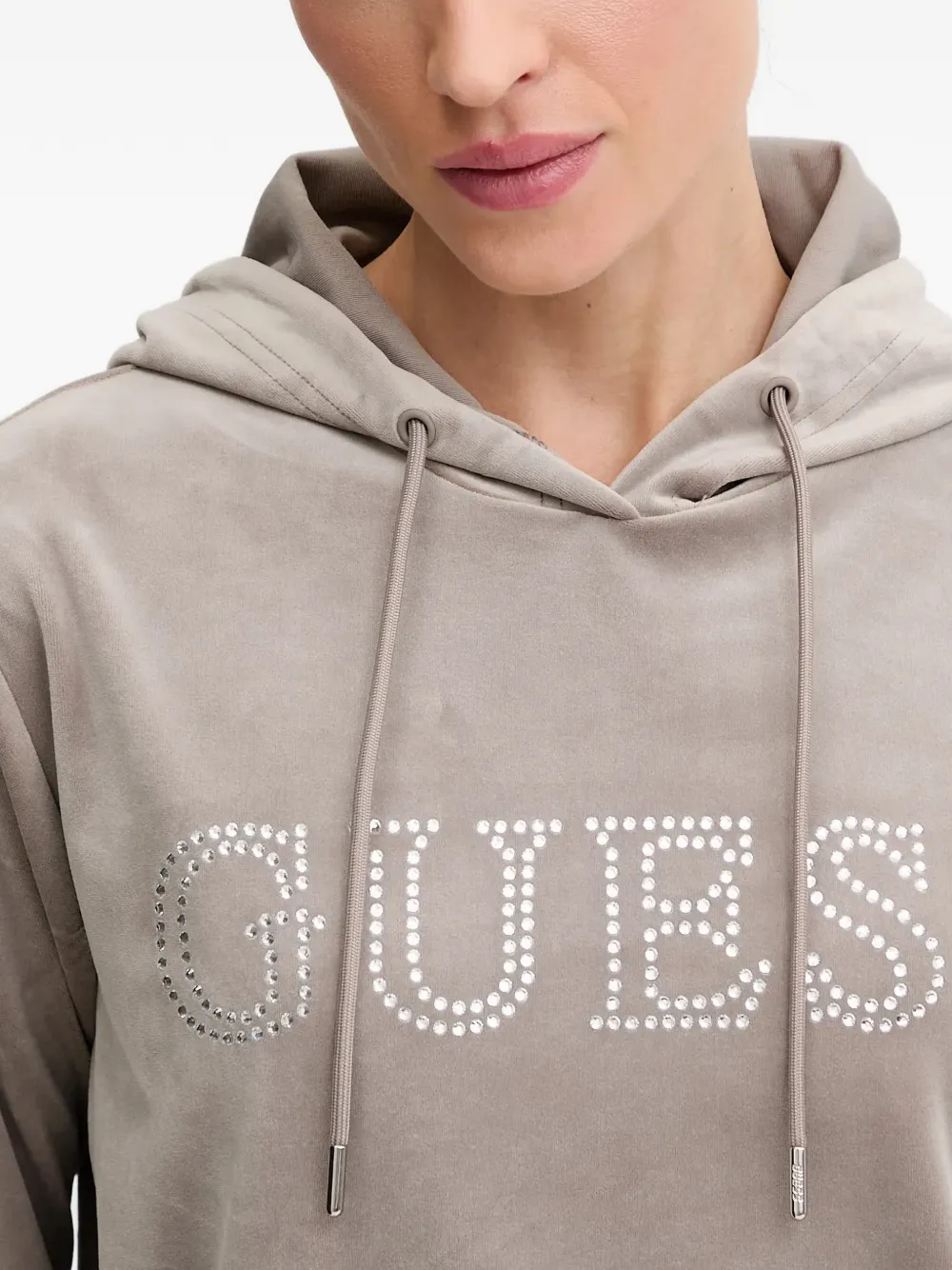 GUESS USA Verfraaide hoodie Beige