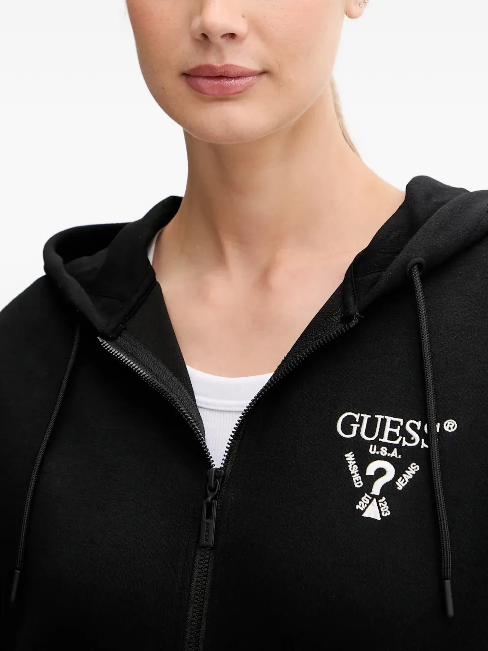 GUESS USA Hoodie met rits Zwart