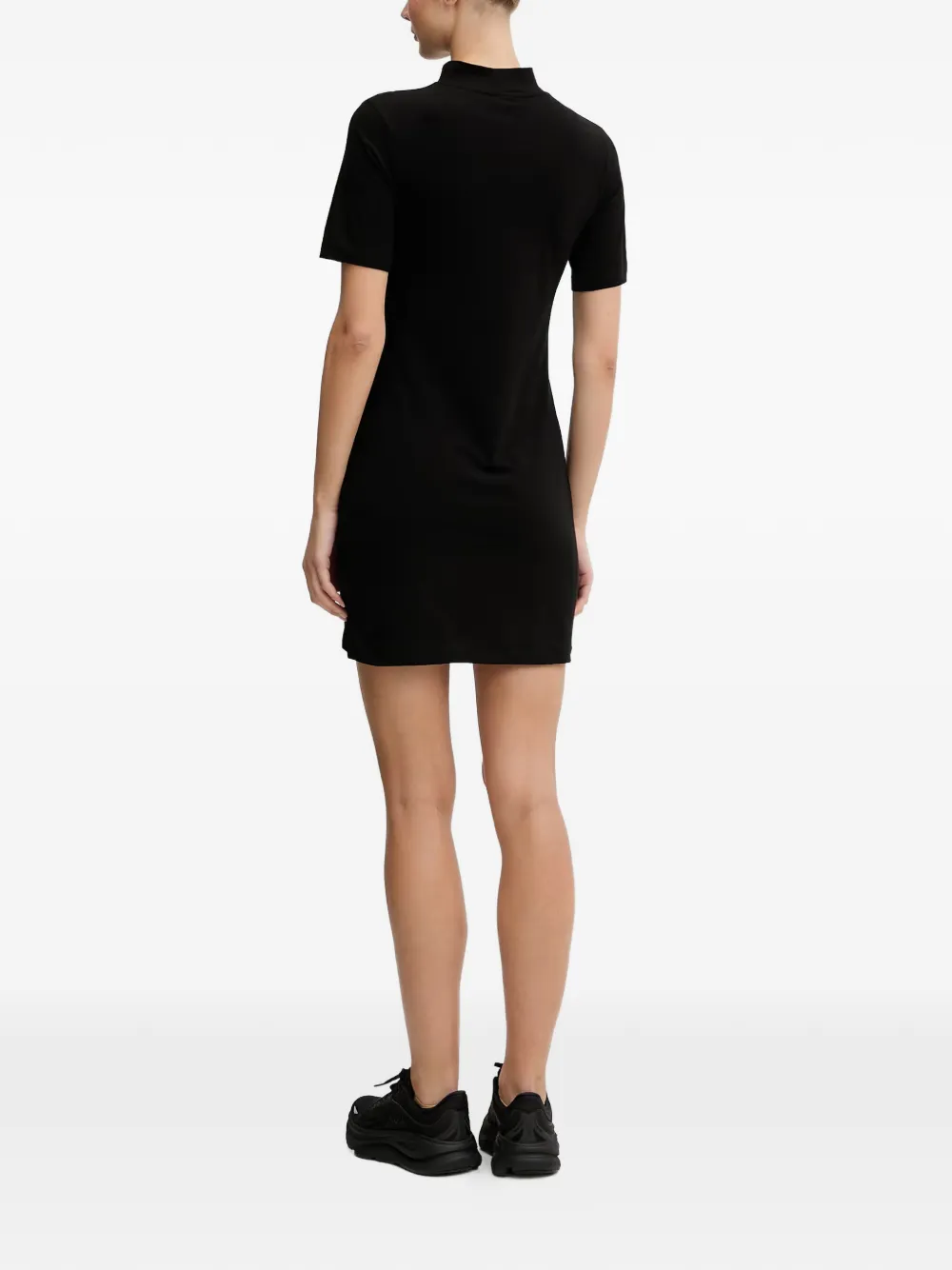 GUESS USA Mini-jurk met triangel-logo en hoge hals Zwart