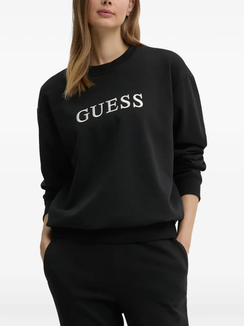 GUESS USA Sofia logo-embroidered sweatshirt - Nero