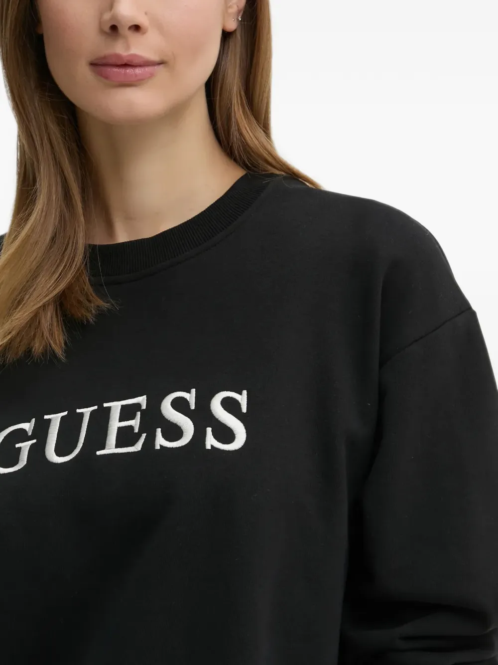 GUESS USA Sofia logo-embroidered sweatshirt Zwart