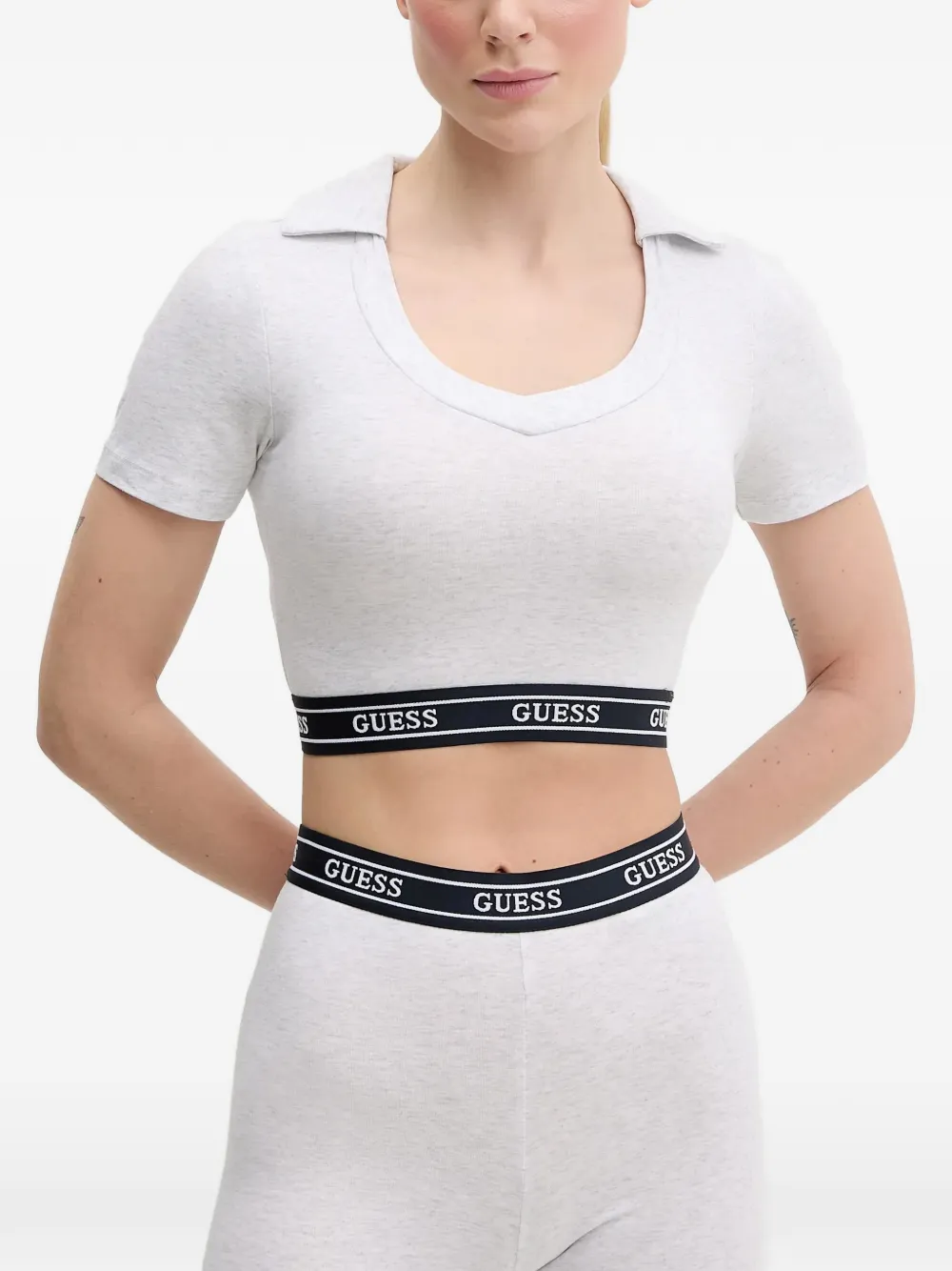 GUESS USA collar crop top - Weiß