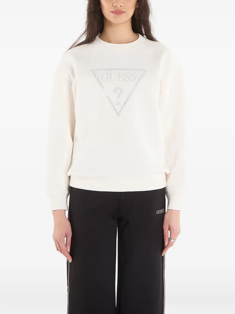 GUESS USA triangle-logo cotton sweatshirt - Toni neutri