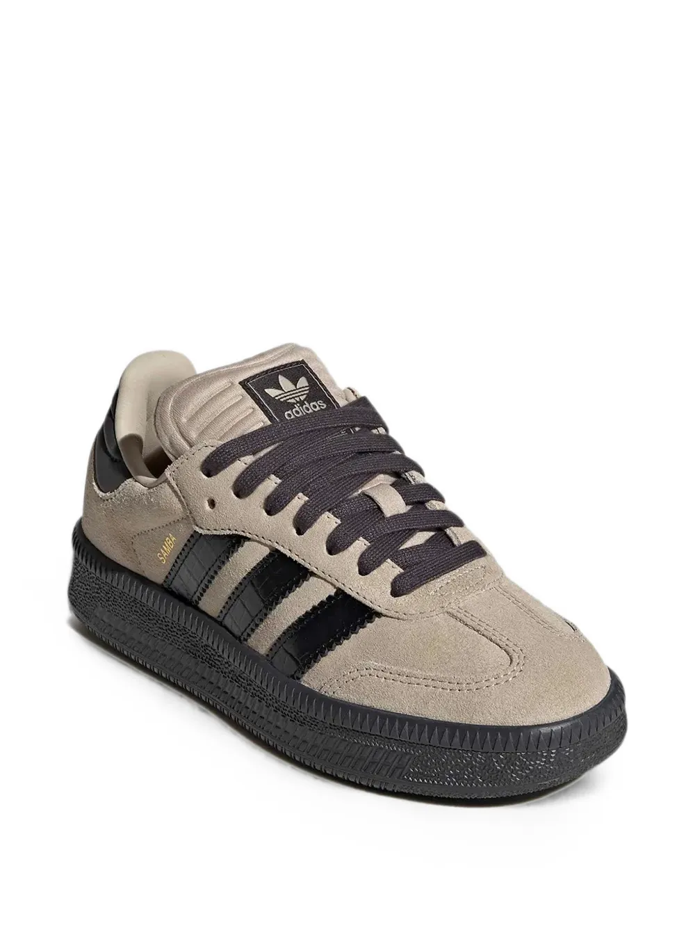 adidas Kids Samba XLG suede-panel sneakers Beige