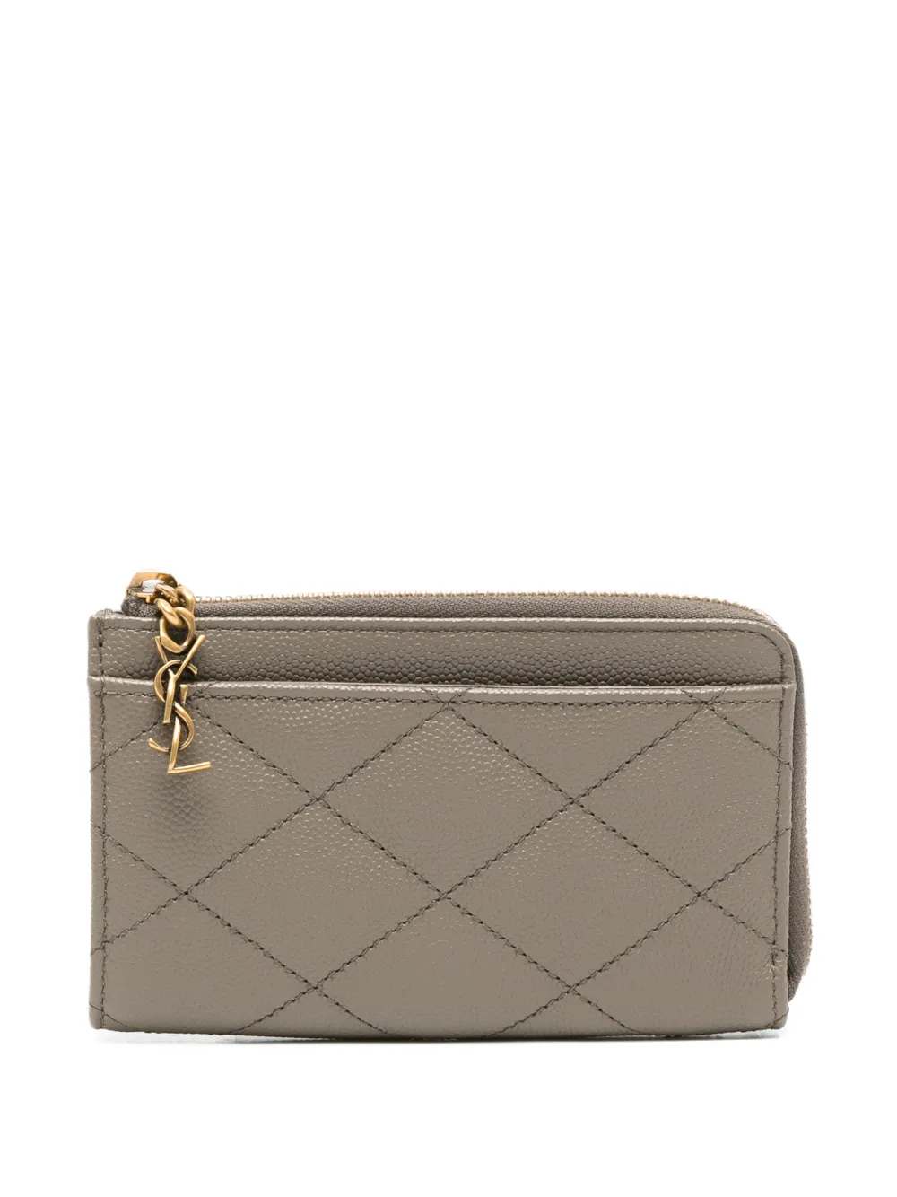 Saint Laurent Gestepptes Bijou Portemonnaie - Grau