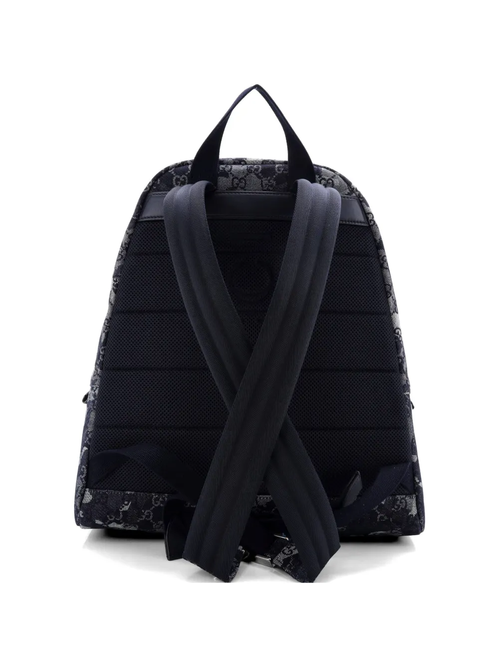 Gucci Pre-owned Zip Front Pocket Camouflage Gg Denim Backpack - Blue 