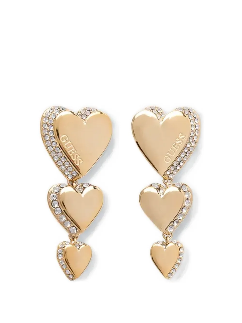 GUESS USA heart embellishment drop earrings - Oro