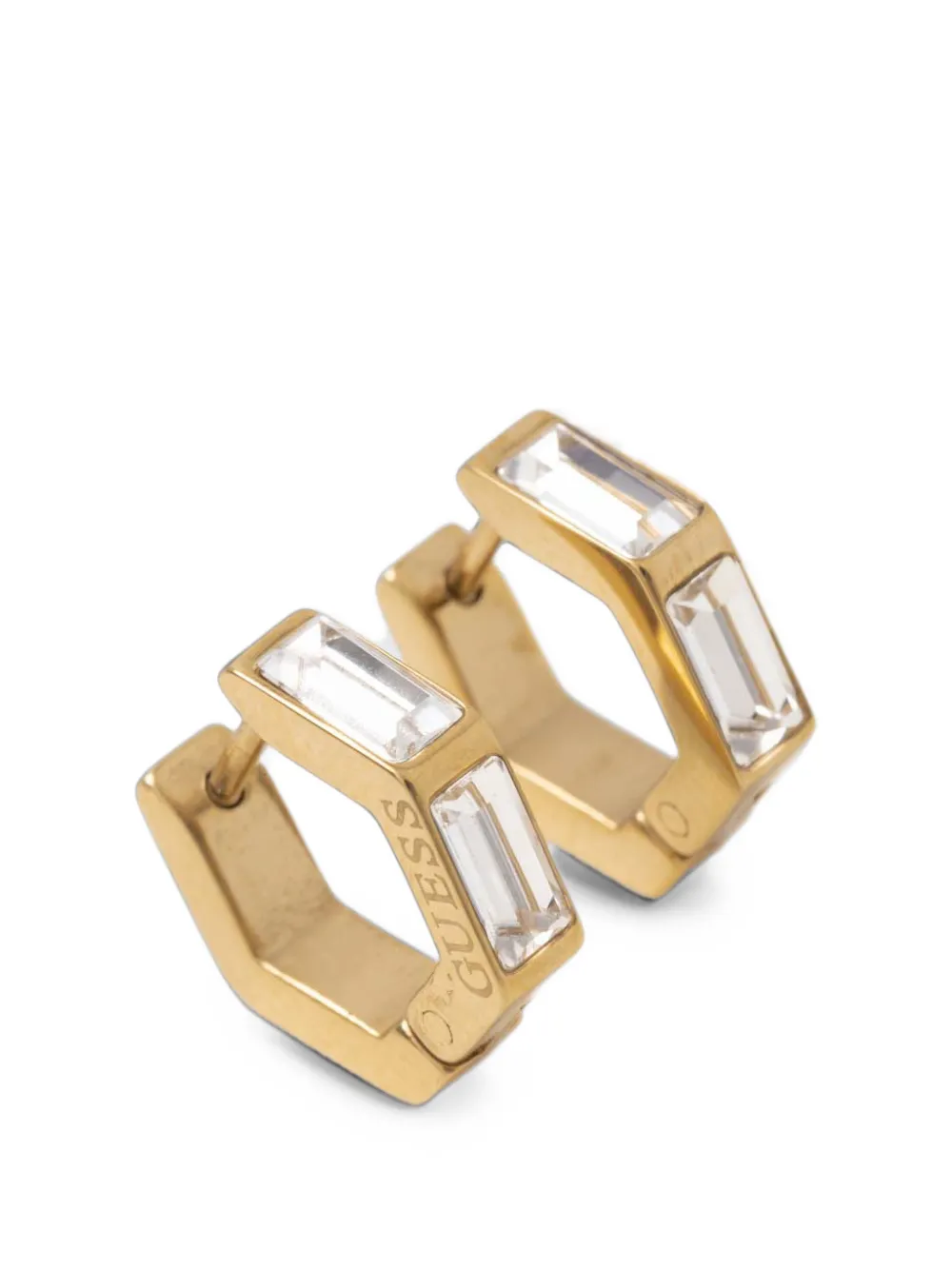 GUESS USA crystal-embellished hexagonal earrings