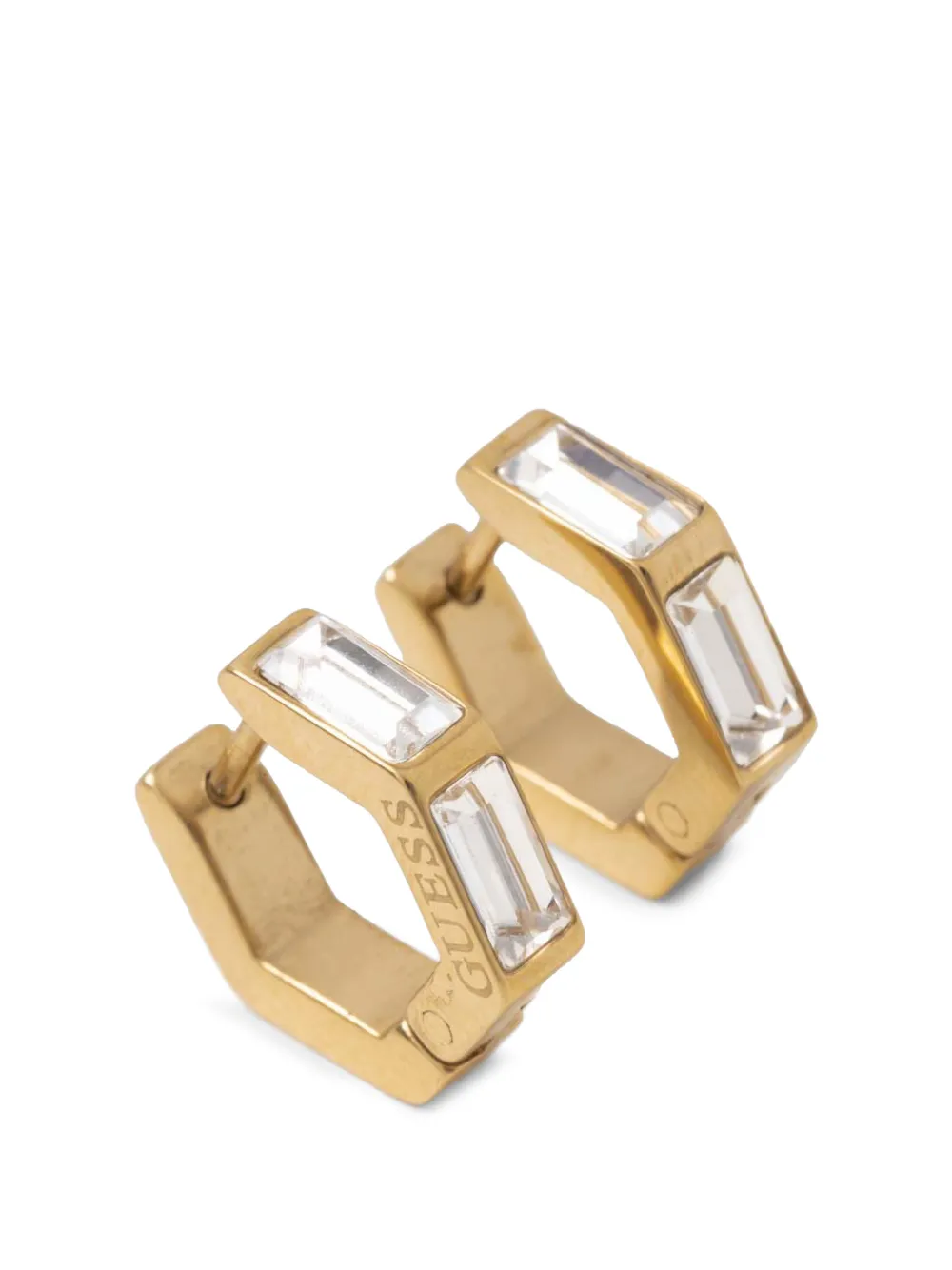 GUESS USA crystal-embellished hexagonal earrings - Oro