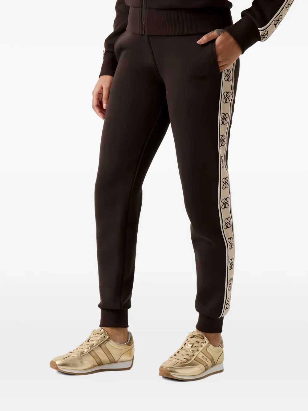 GUESS USA Trainingsbroek met logoband Bruin