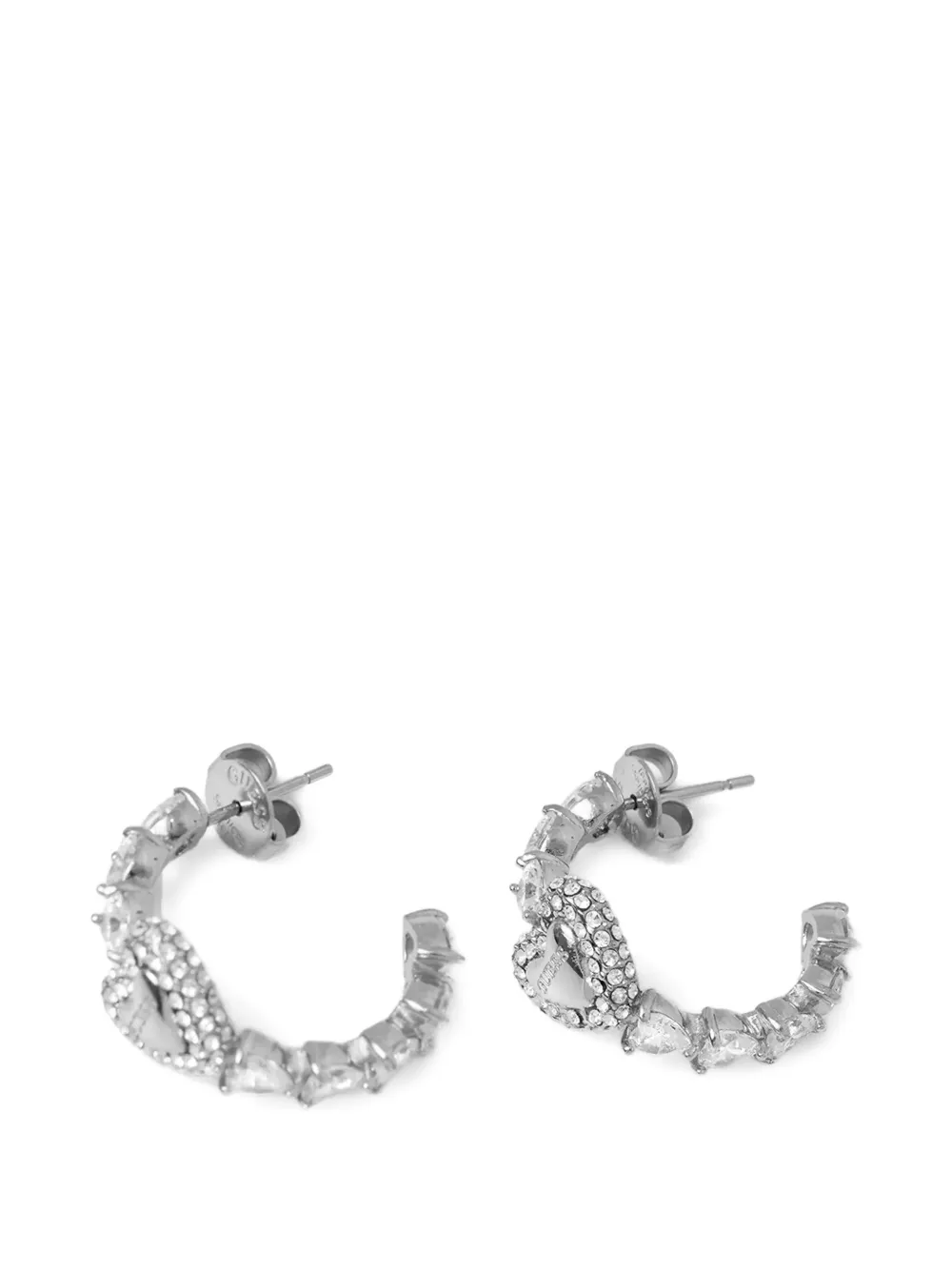 GUESS USA Beloved crystal-embellished heart earrings - Argento