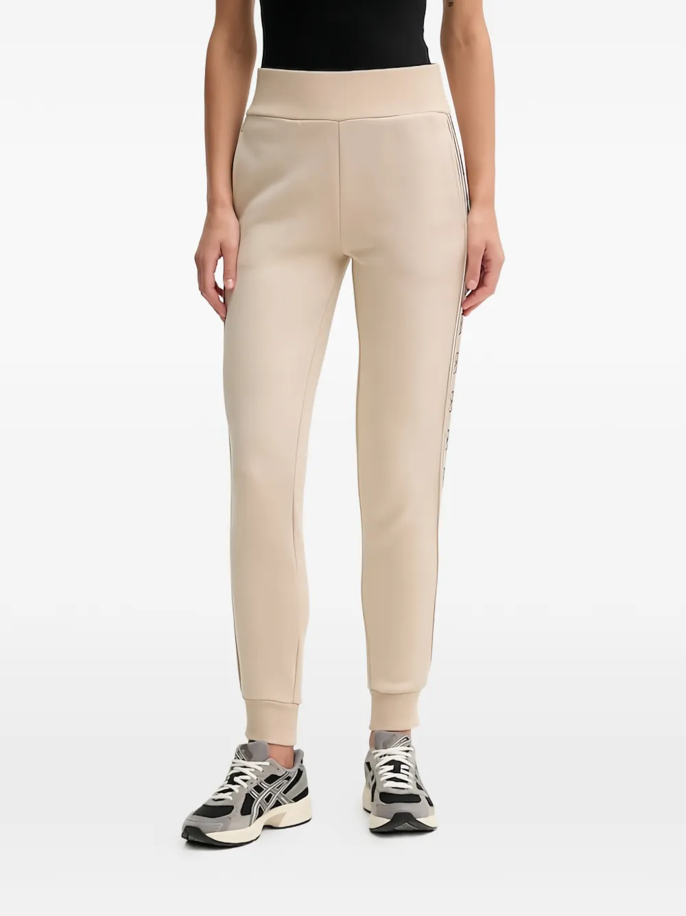 Guess Usa Logo-print Track Pants In Brown