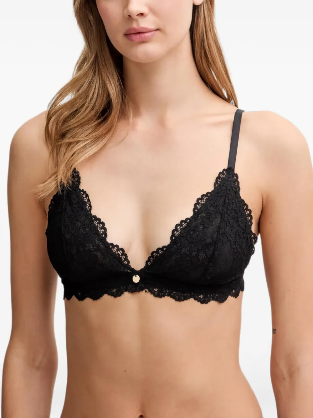 GUESS USA Bh en string met gewelfde afwerking Zwart