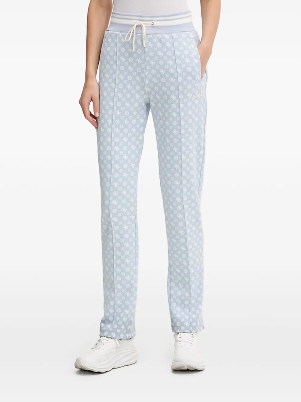 GUESS USA monogram drawstring track pants - Blu
