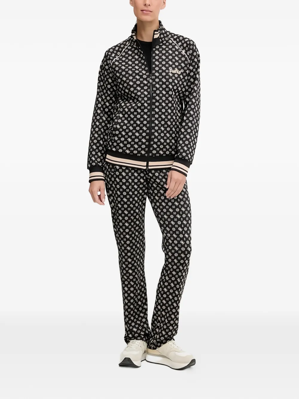 GUESS USA patterned drawstring track pants - Nero