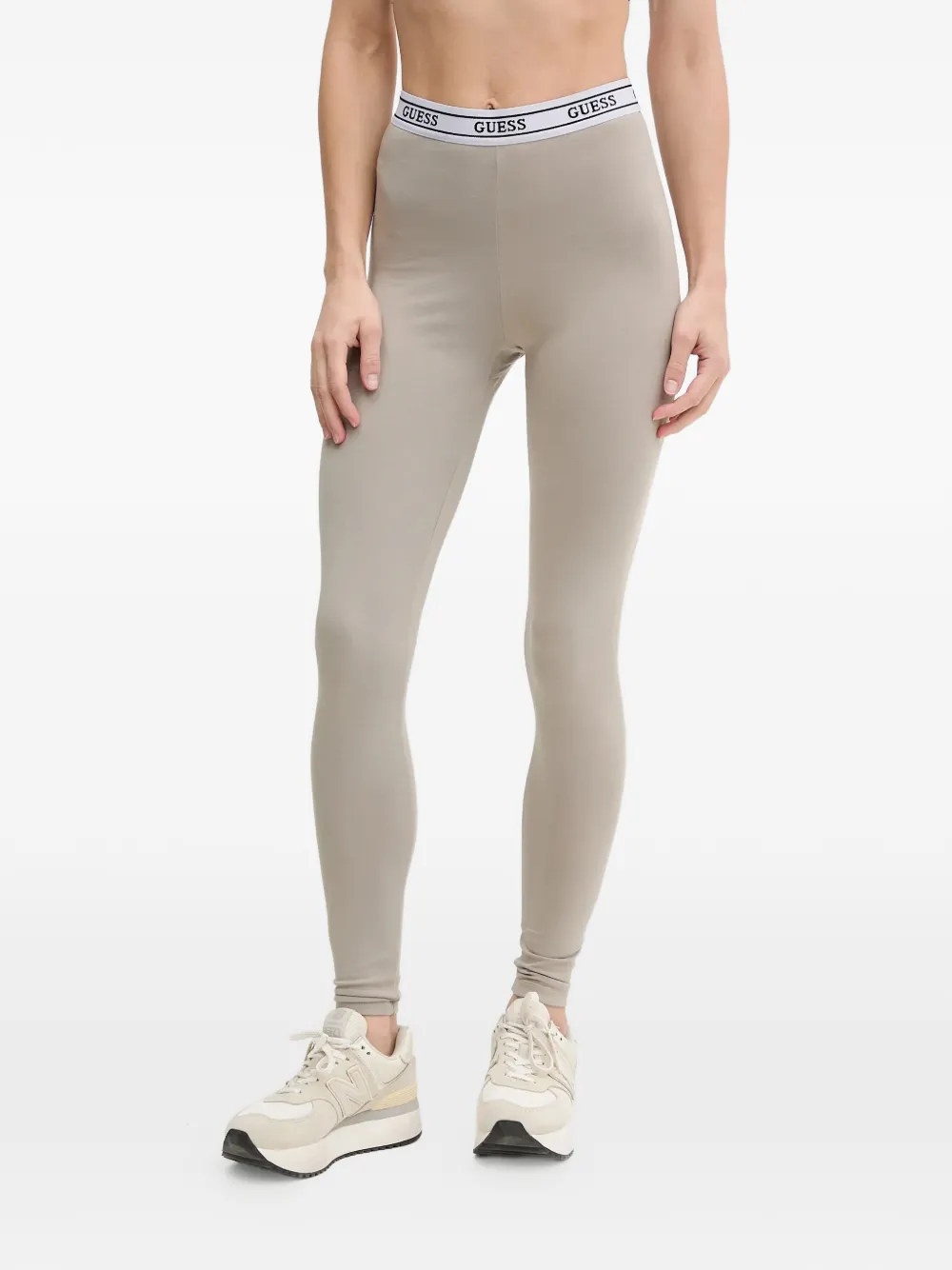 GUESS USA logo-waistband leggins - Toni neutri