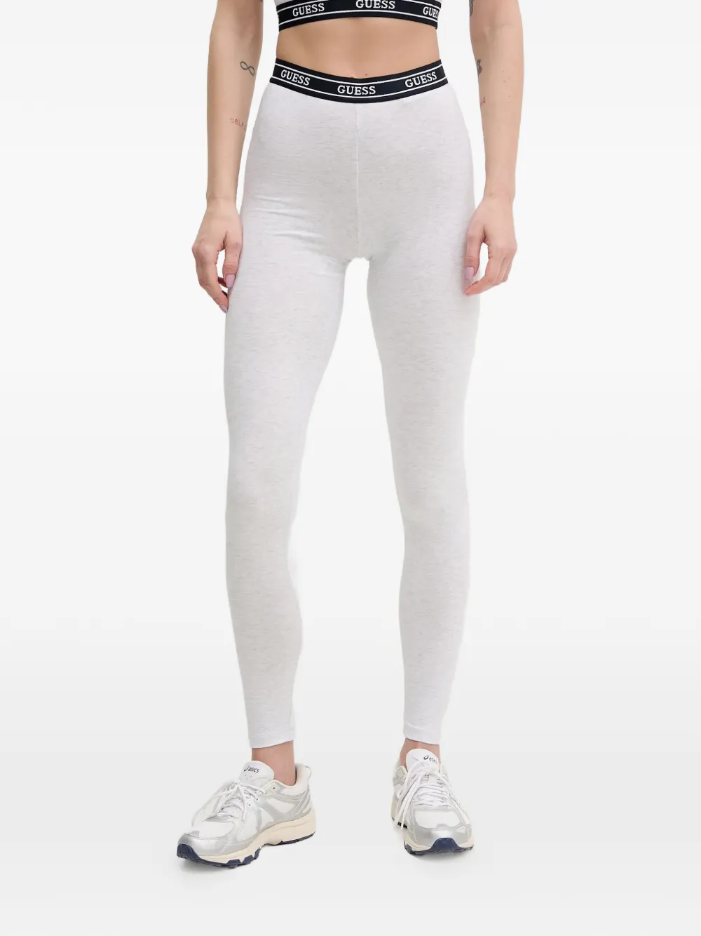 GUESS USA logo-waistband leggings - Grey