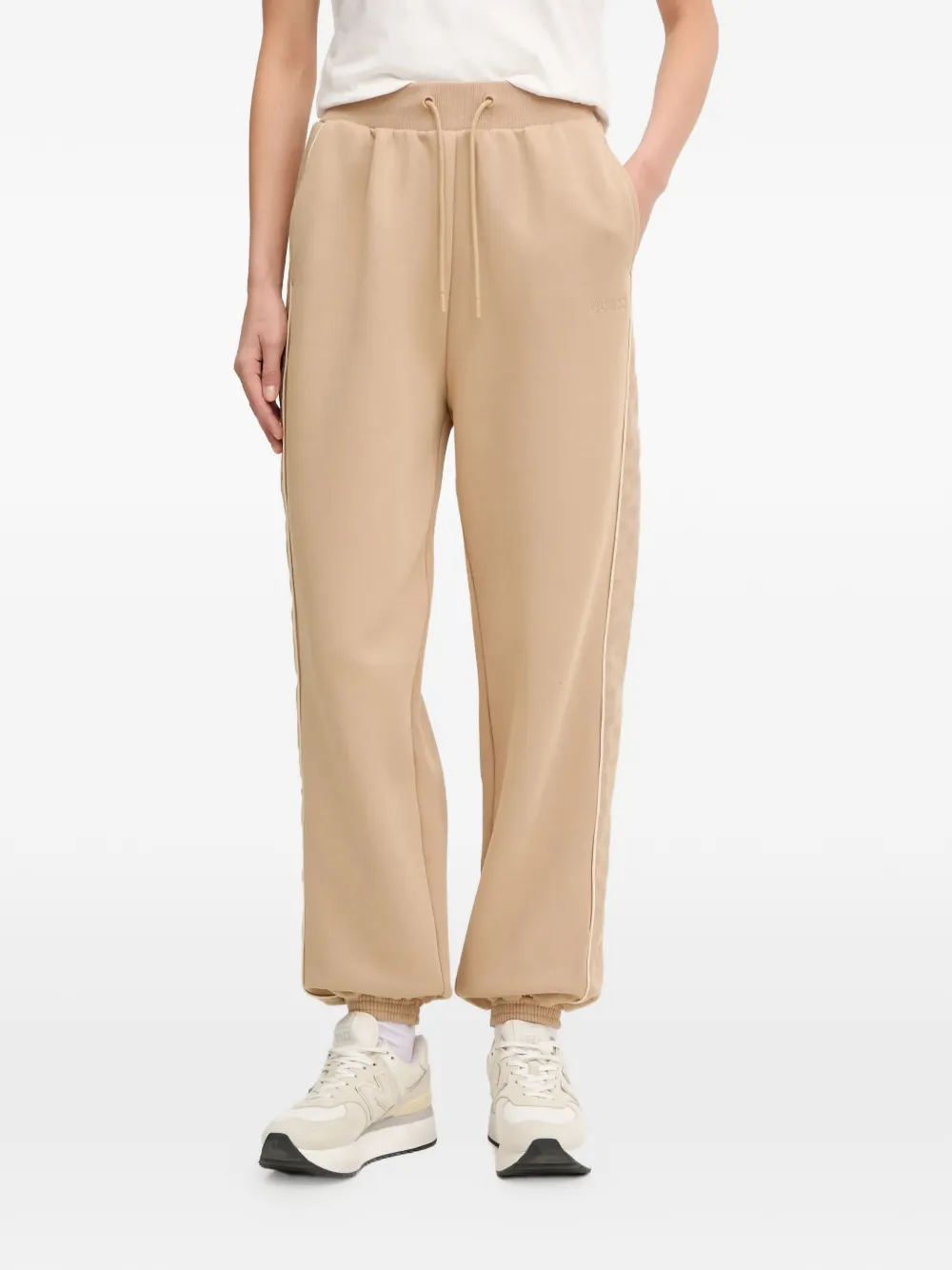 GUESS USA logo-embroidery track pants - Toni neutri