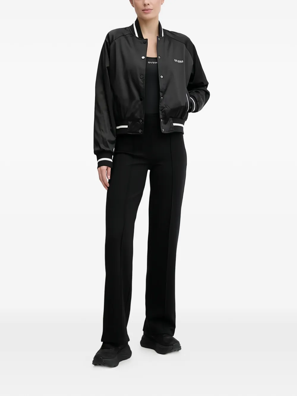 GUESS USA Broek met afwerking Zwart