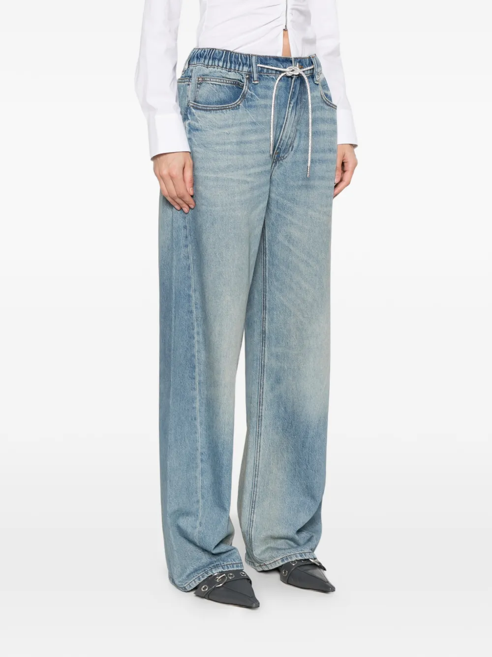 Alexander Wang Jeans met elastische tailleband Blauw