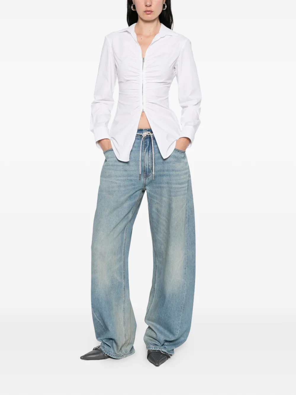 Alexander Wang Jeans met elastische tailleband Blauw