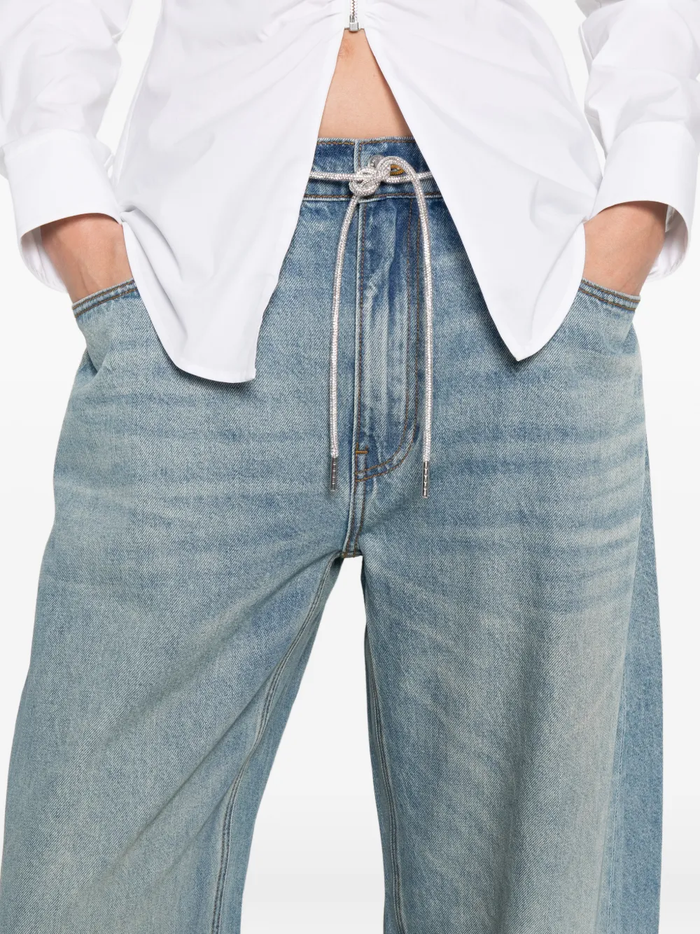 Alexander Wang Jeans met elastische tailleband Blauw