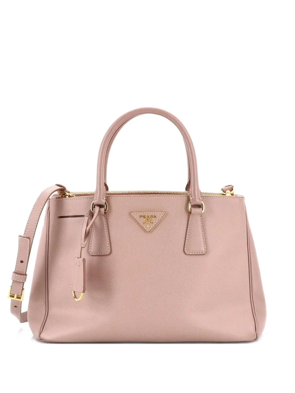 Prada Pre-Owned Double Zip Lux Saffiano Leather Small tote bag - Neutrals