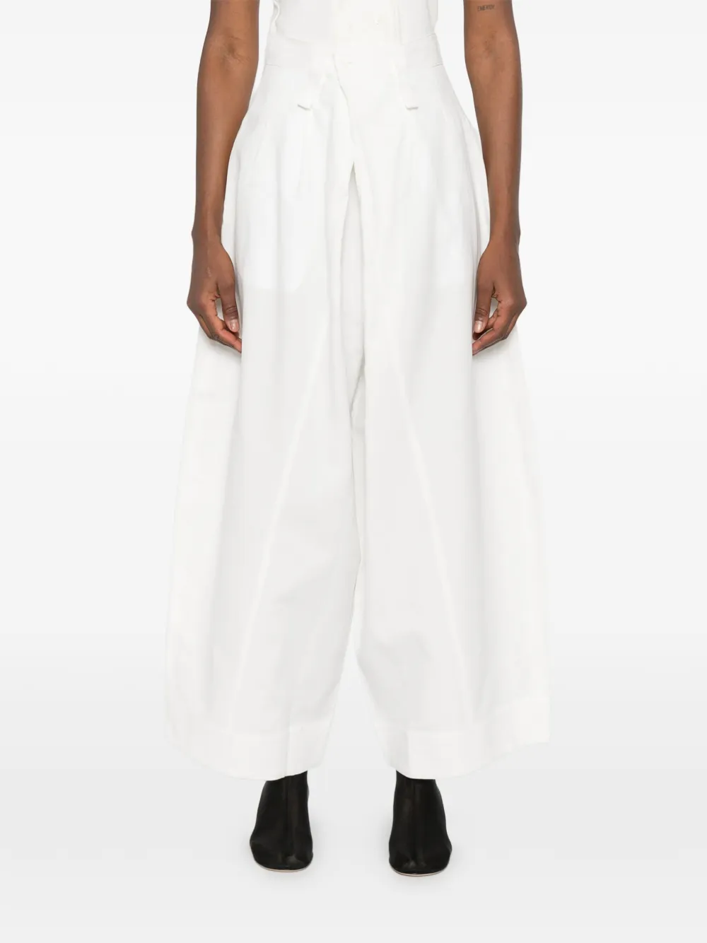  Niccolò Pasqualetti Pantalones Phobos Drapeados - Blanco 