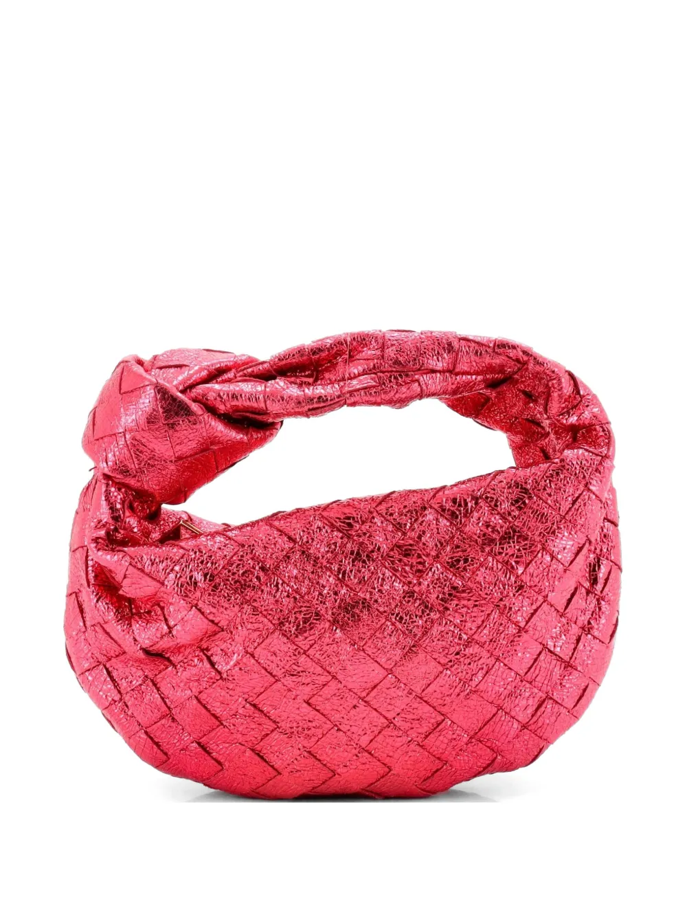 Bottega Veneta Pre-Owned BV Jodie Metallic Intrecciato Nappa Mini hobo bag - Rosa