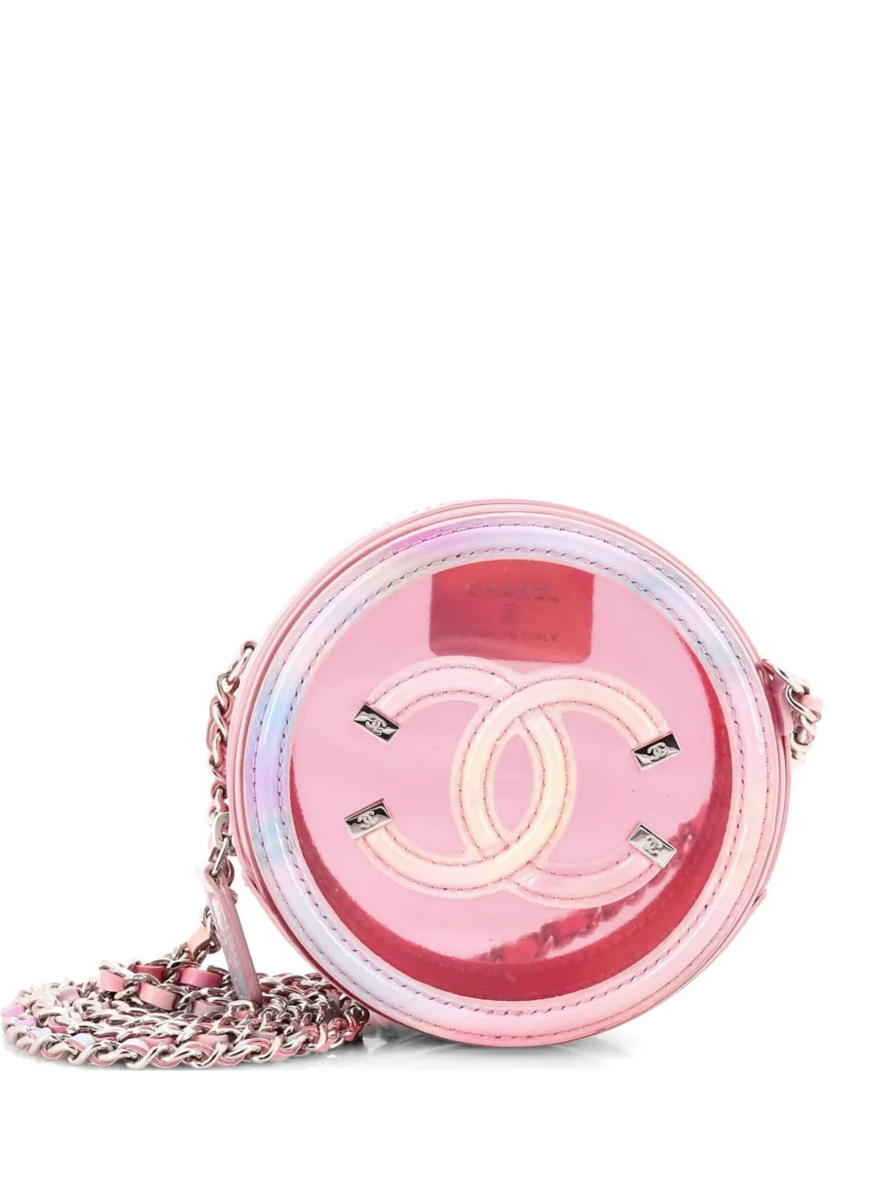CHANEL Pre-Owned Filigree Round Clutch with Chain PVC with Lambskin Mini crossbody bag - Multicolore