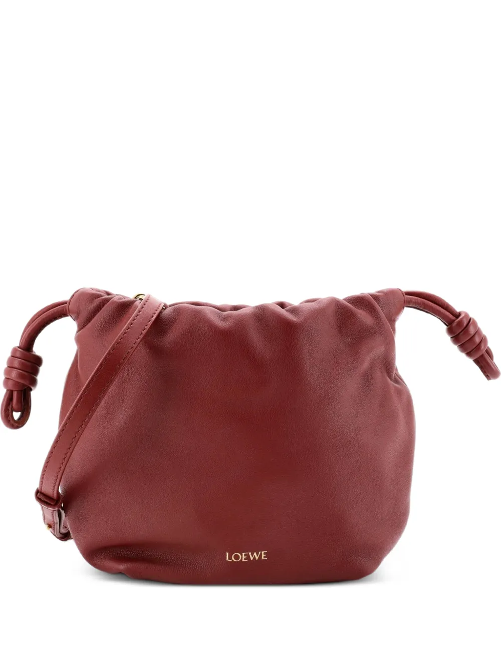 Loewe Pre-Owned Flamenco Knot Chain Purse Bag Leather Mini bucket bag - Red