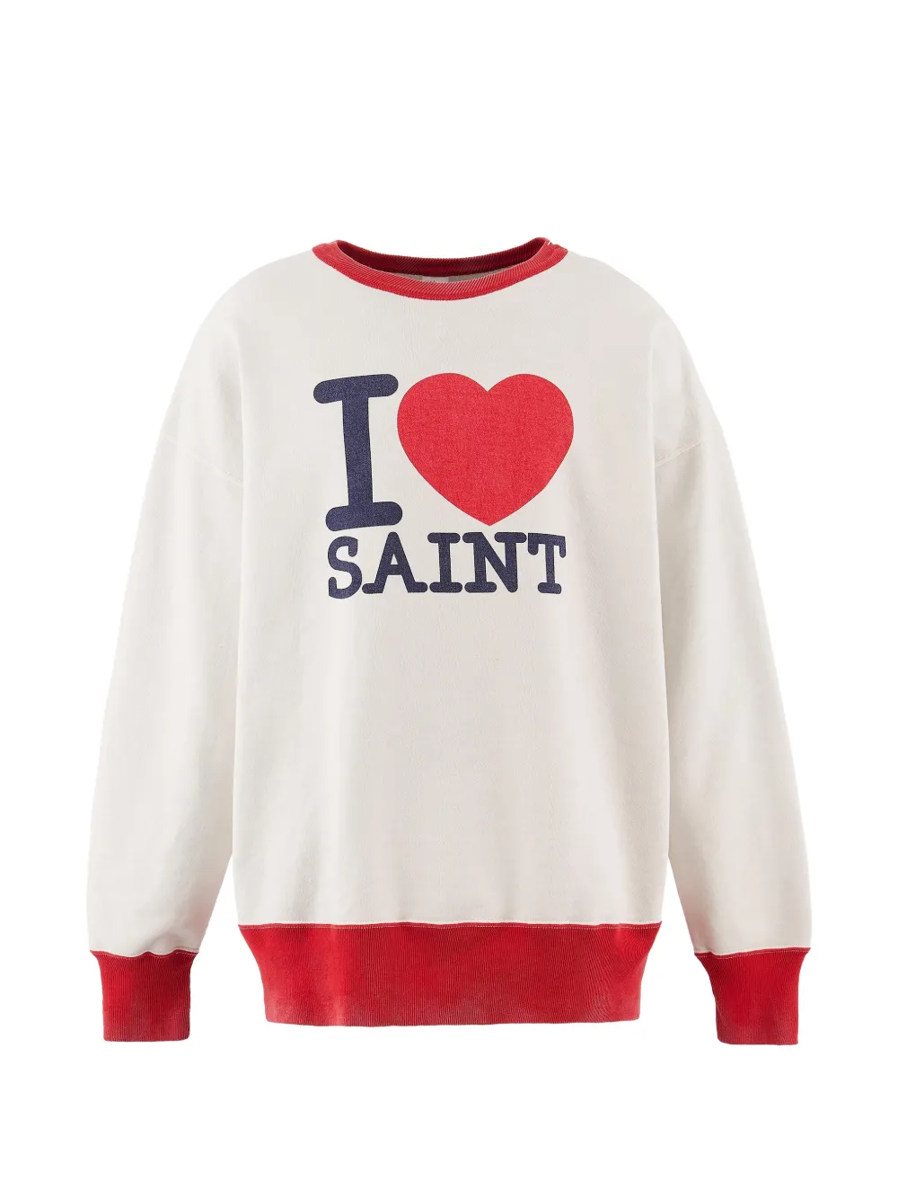 SAINT MXXXXXX print crew-neck sweater - Bianco