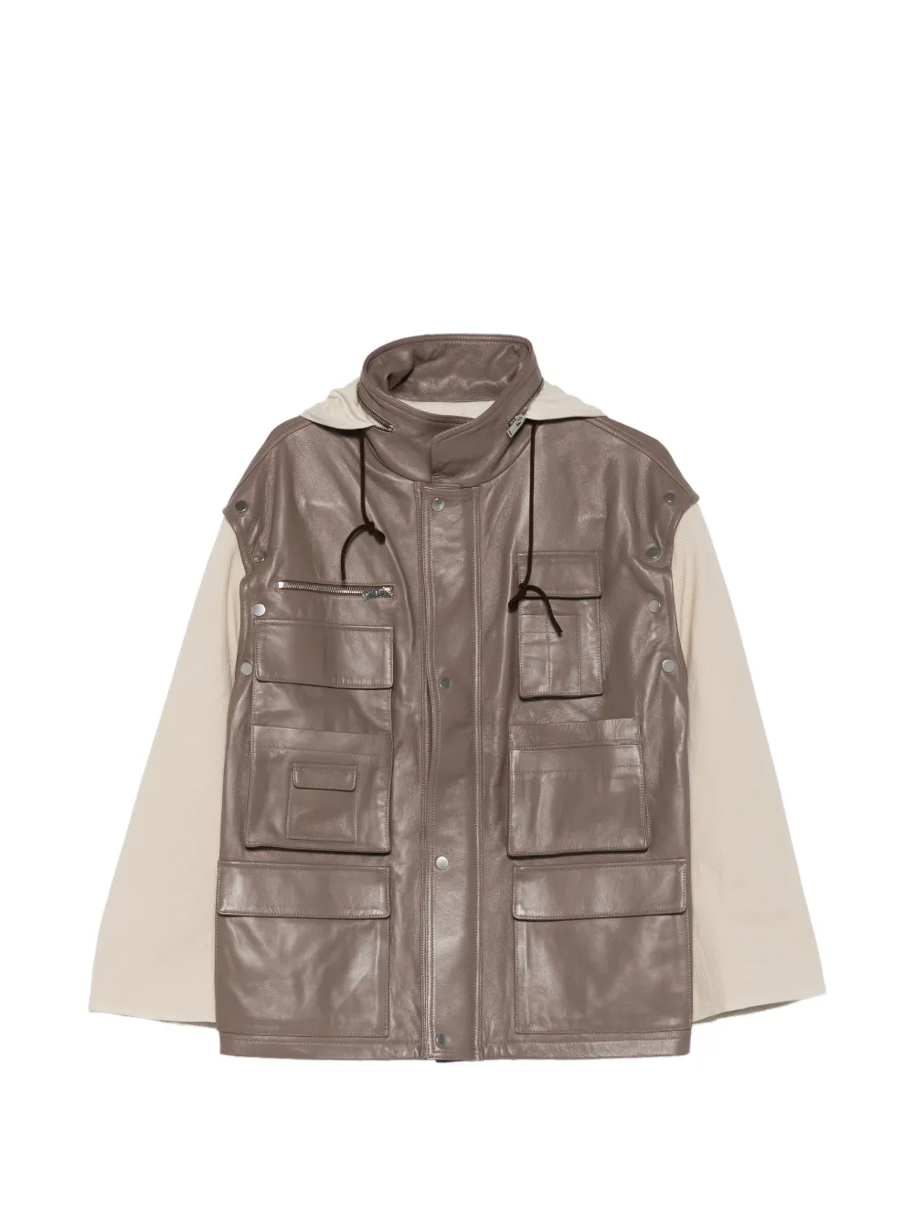 Niccolo Paqualetti Carico pocket hooded jacket - Braun