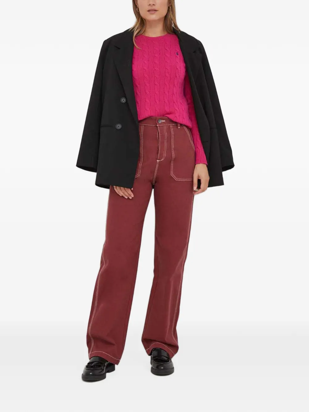 Benetton Straight broek Rood