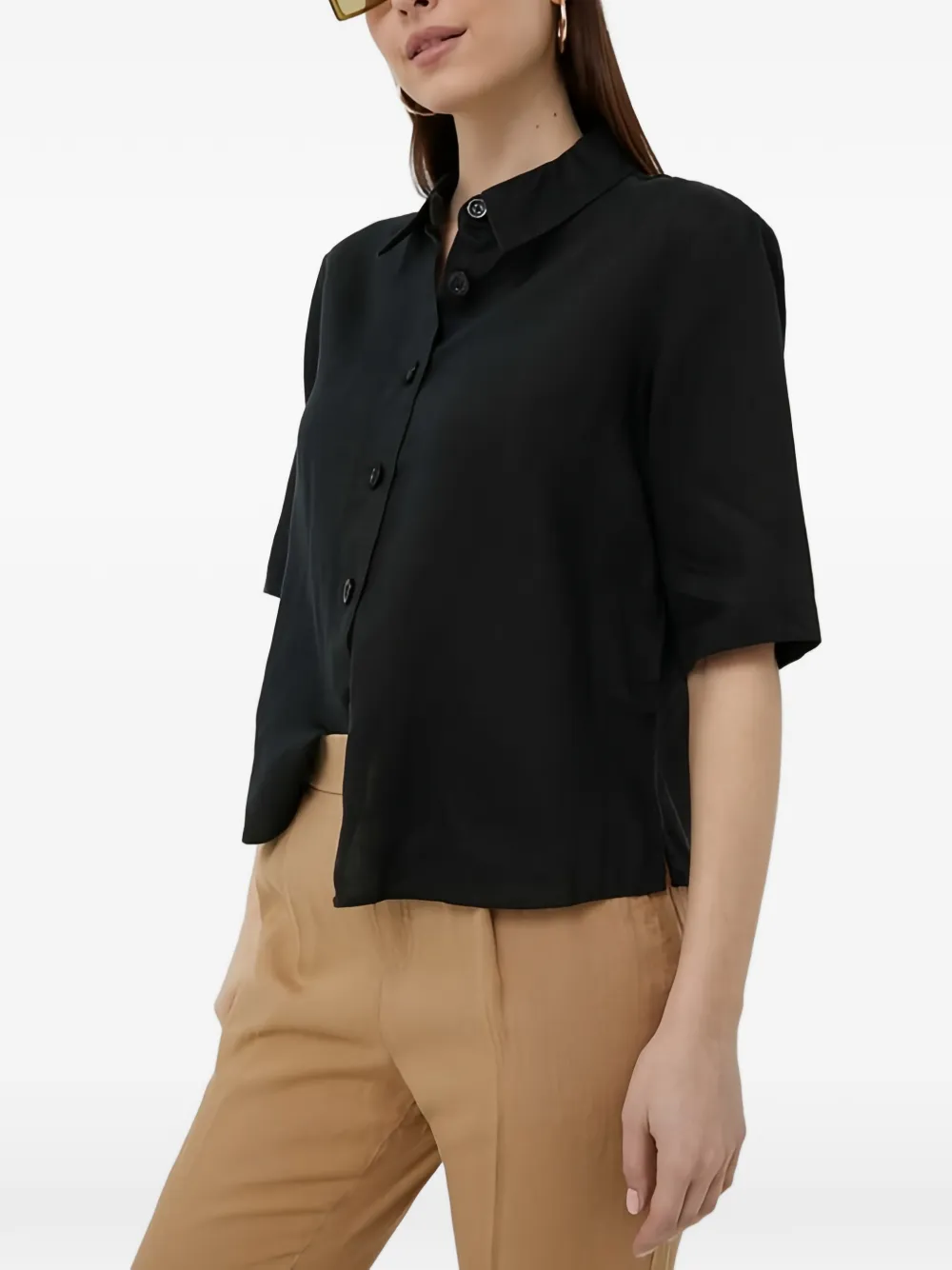 Benetton buttoned short-sleeved shirt - Nero