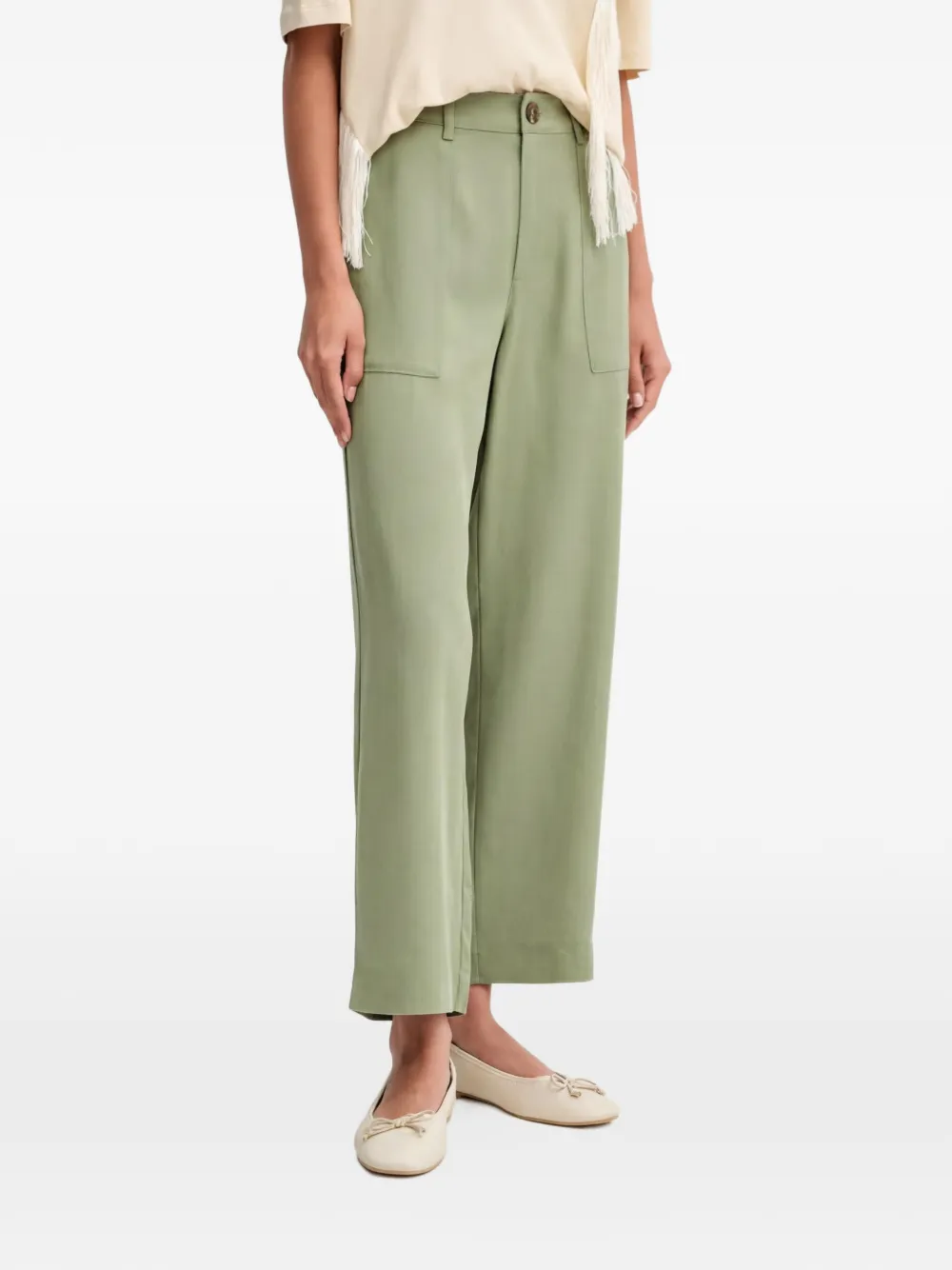 Benetton Pantaloni dritti con bottoni - Verde