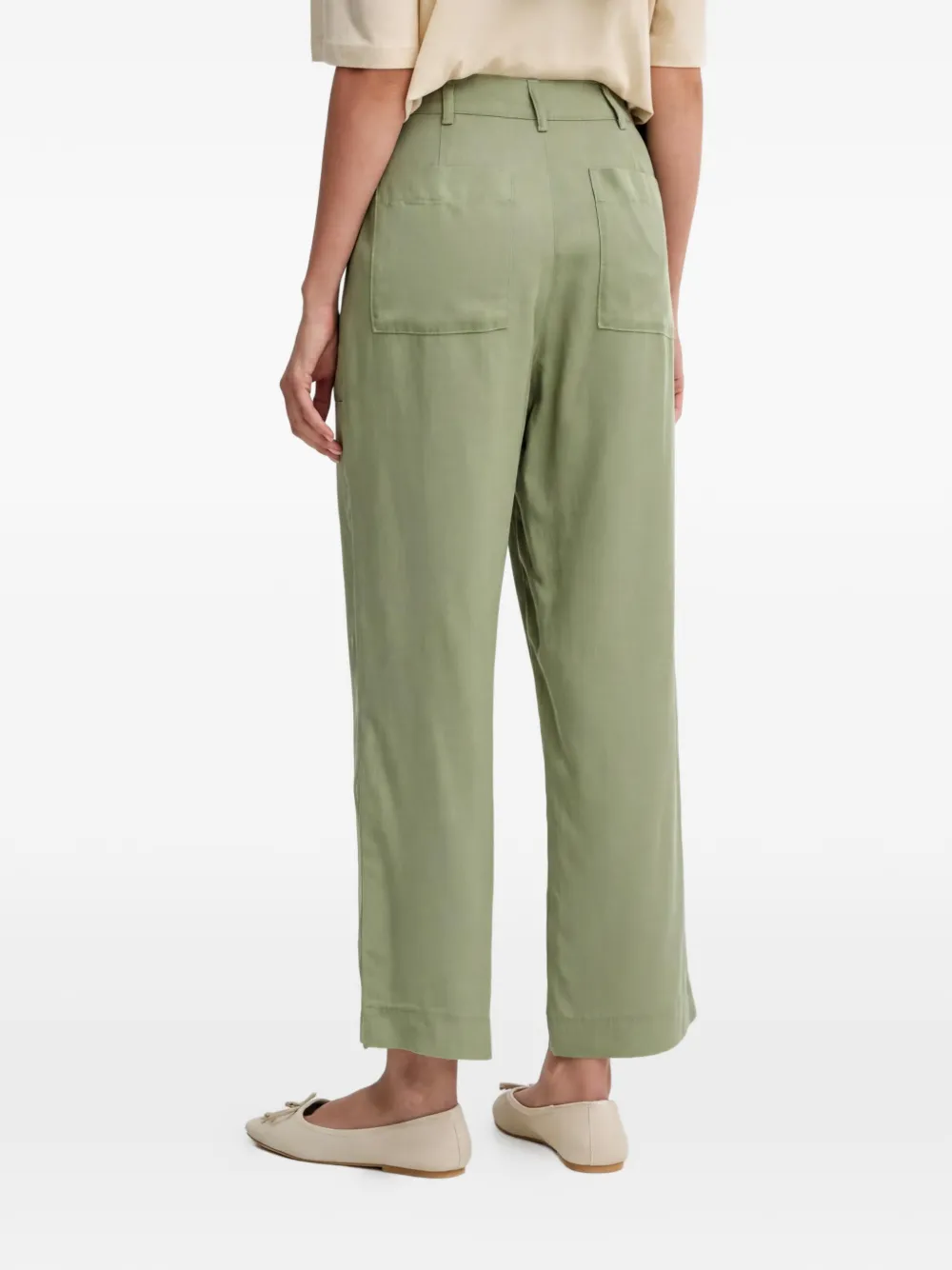 Benetton Straight broek met knoop Groen
