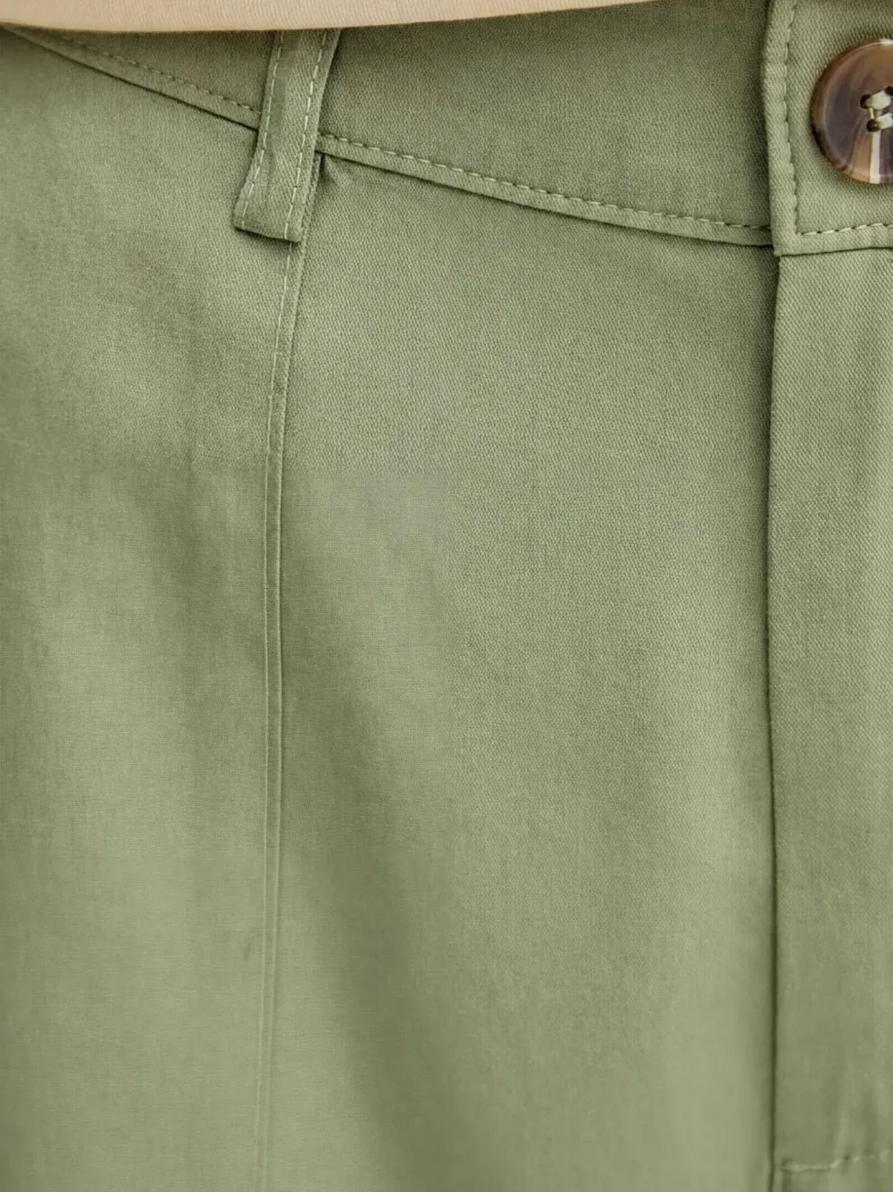 Benetton Straight broek met knoop Groen