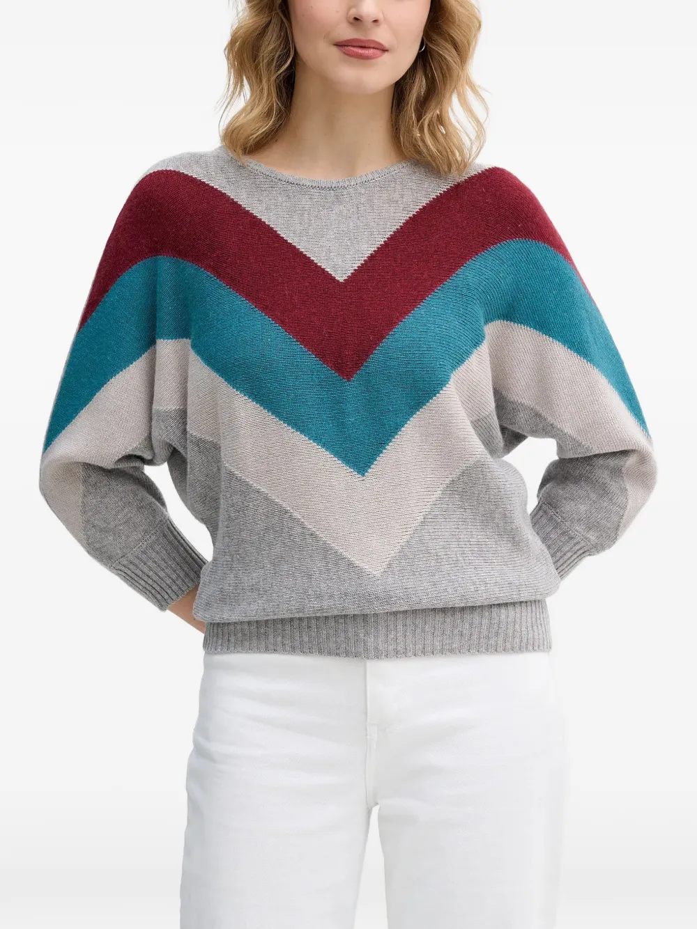 Benetton chevron-knit sweater