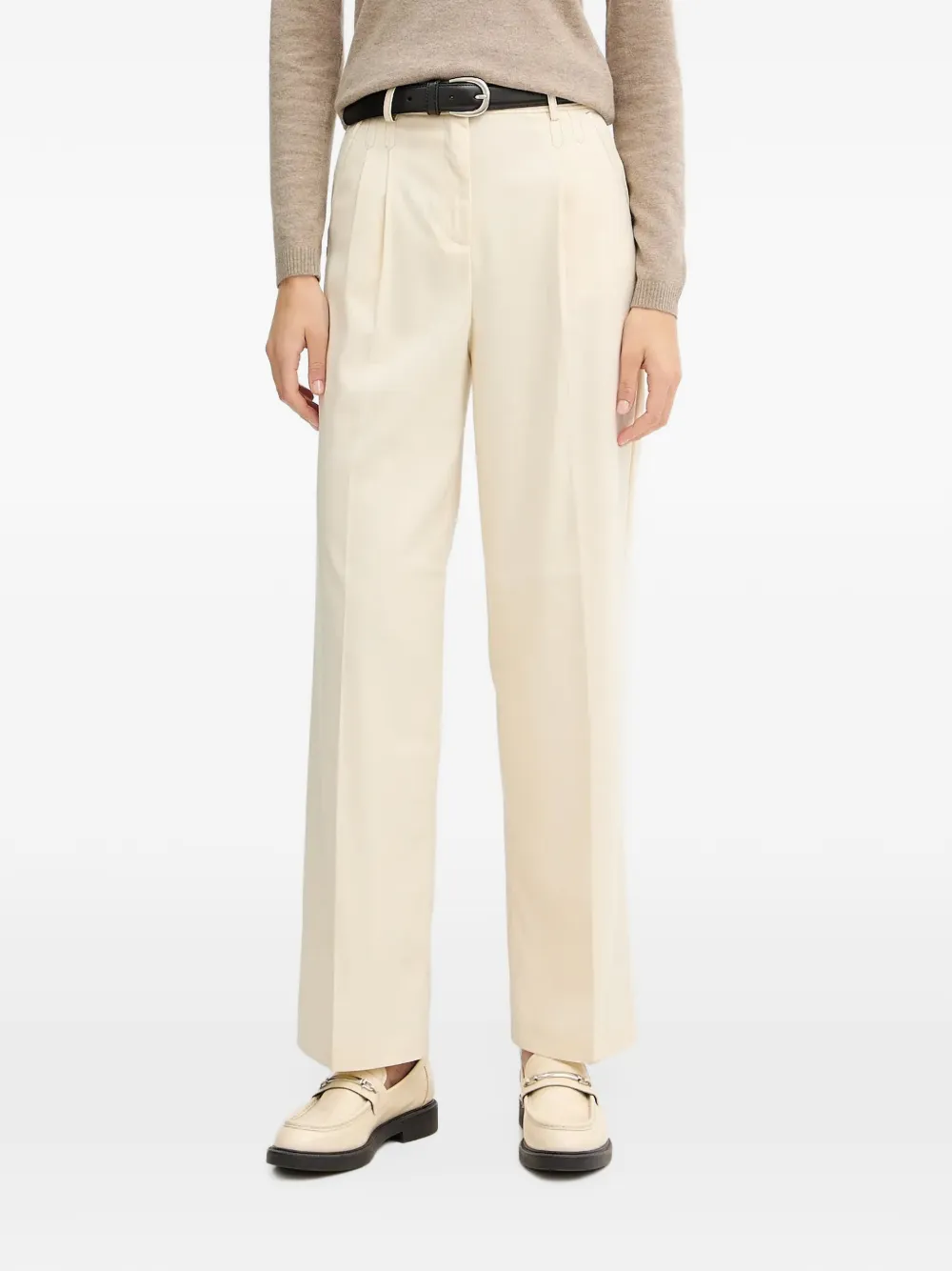 Benetton pleated wide-leg tailored trousers - Tons neutres