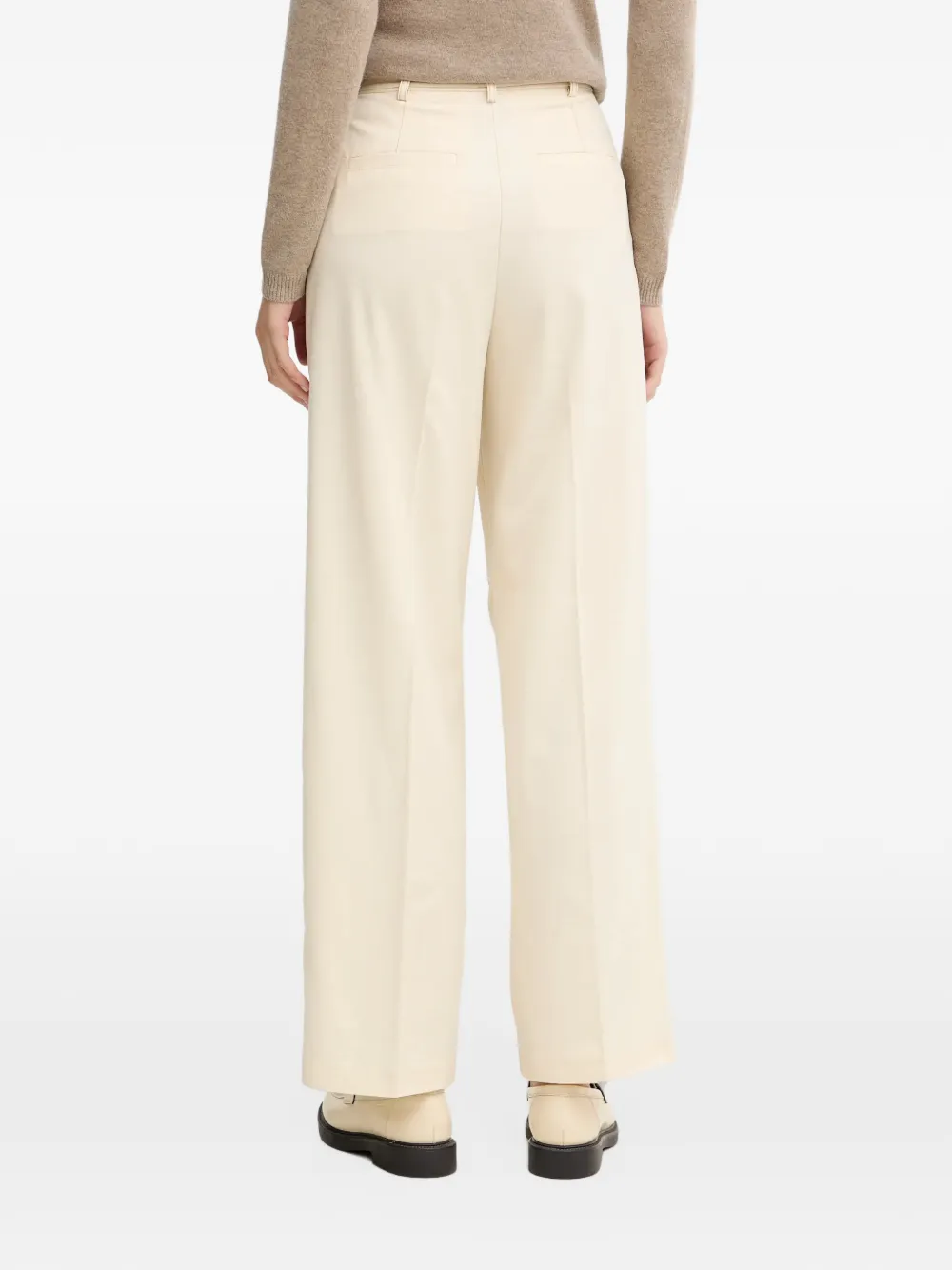 Benetton Pantalon met wijde pijpen Beige