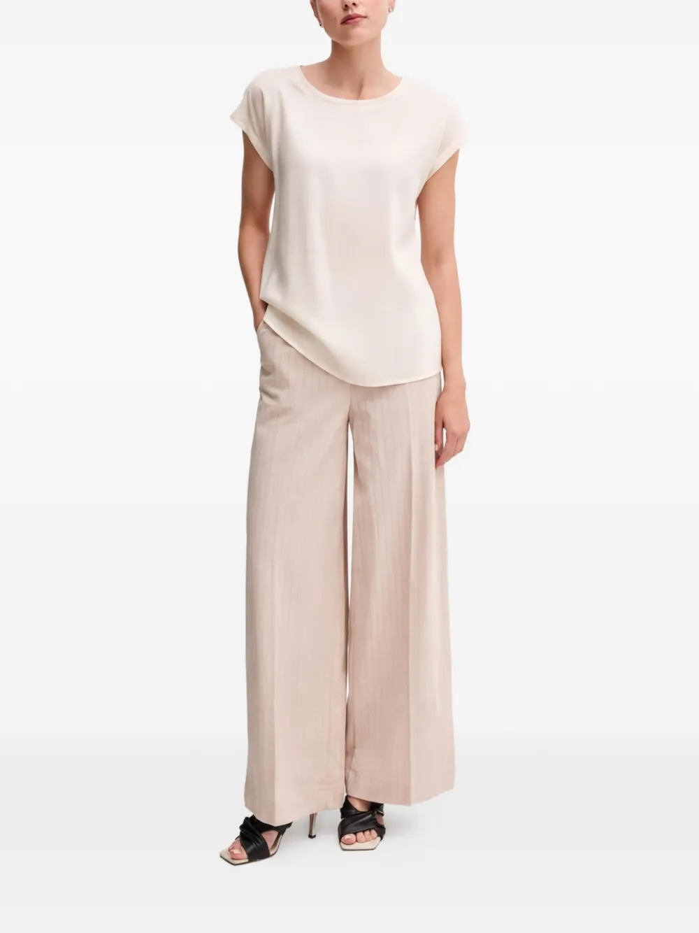 Benetton Gestreepte broek Beige