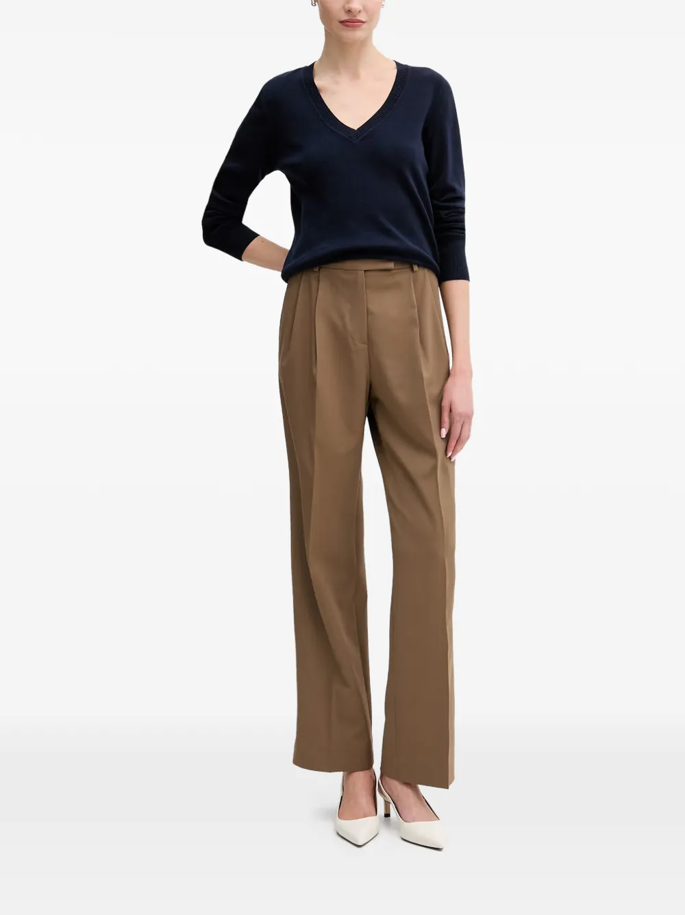 Benetton Trui met V-hals Blauw