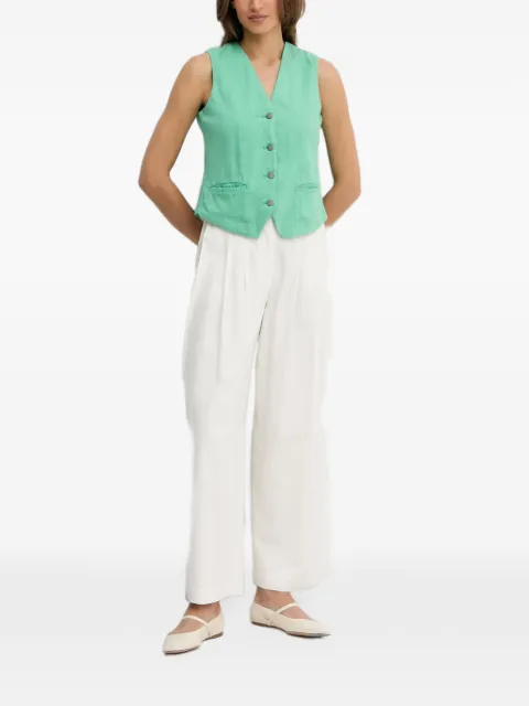 Benetton chaleco con botones y cuello en V