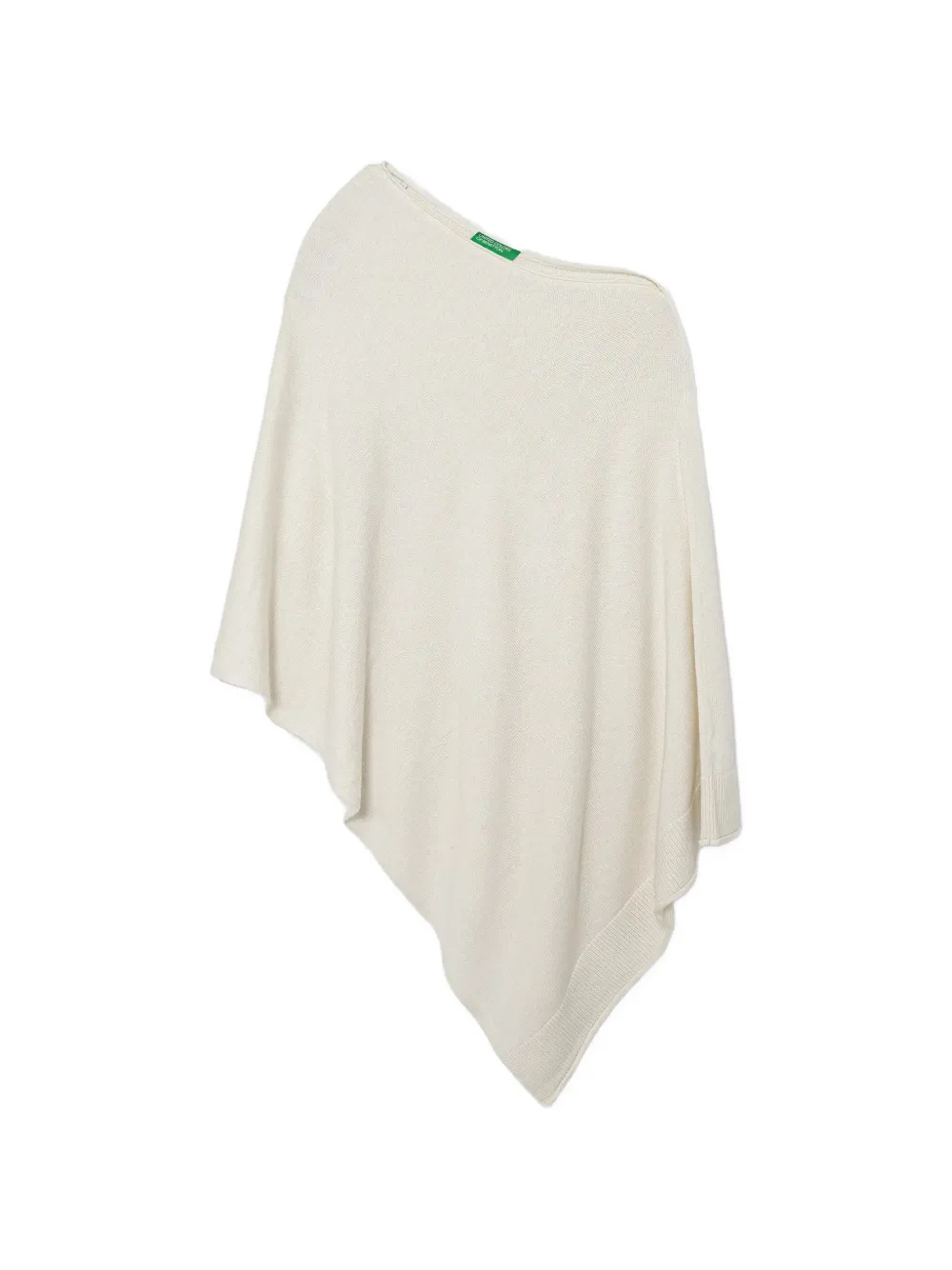 Benetton Trui met asymmetrische zoom Wit