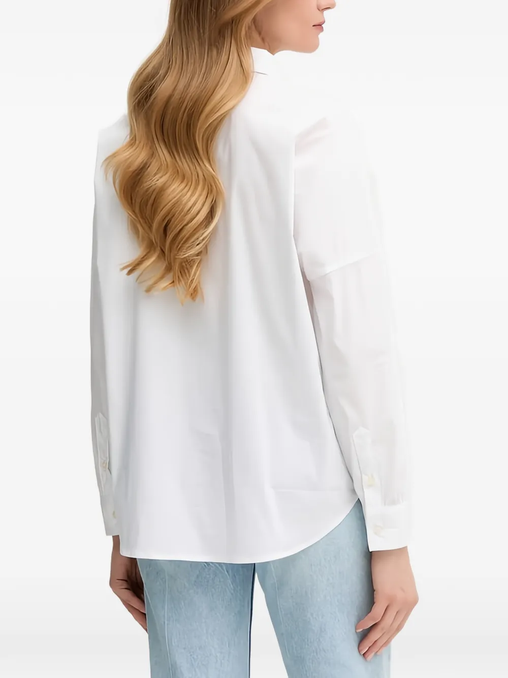  Benetton Camisa Con Bolsillo En El Pecho - Blanco 
