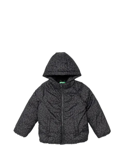 Benetton animal-print padded jacket